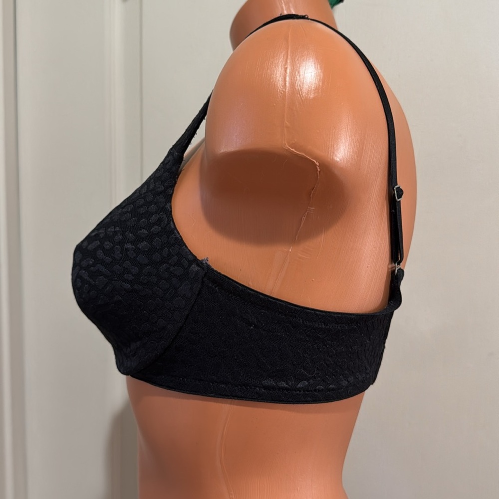 SOMA Minimizing Emma Bra Shimmering Animal Jacquard Black 34C EUC $48 - Picture 2 of 5